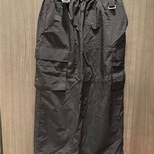 OAK + FORT Black Cargo Pants with Adjustable Waist